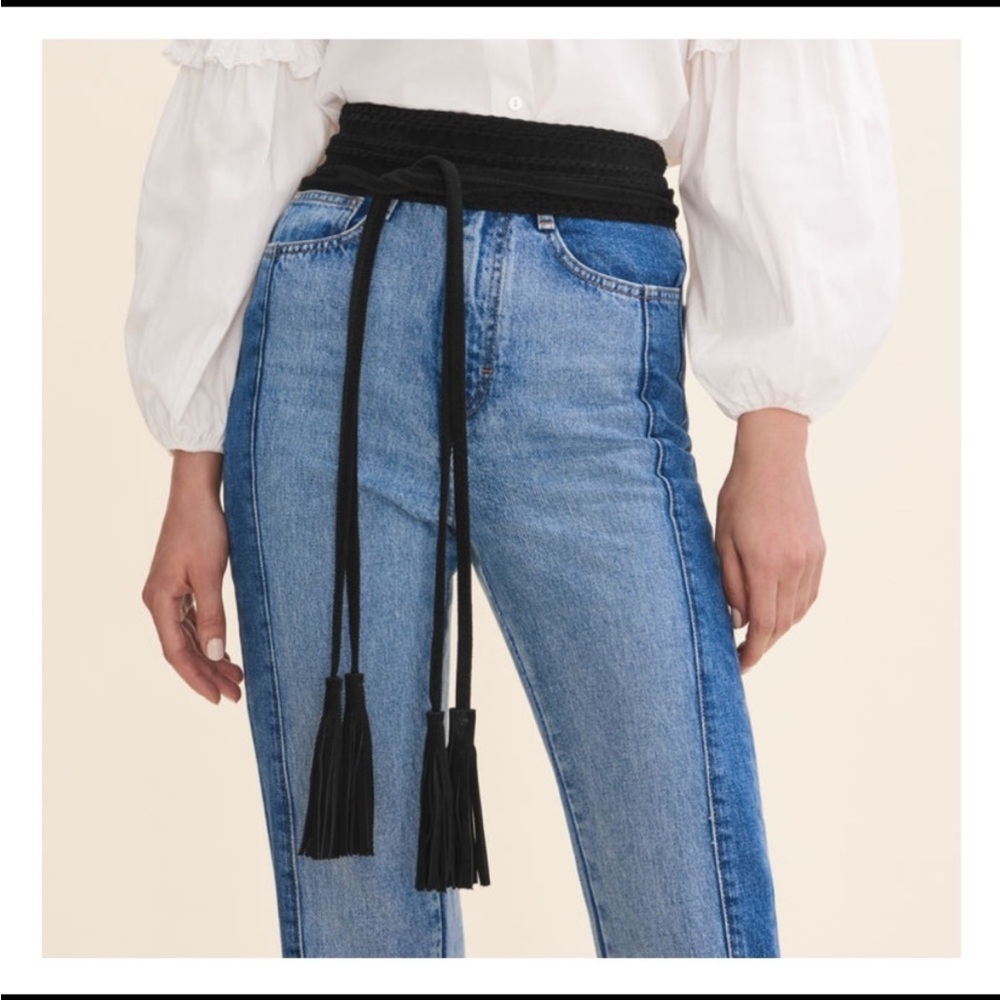 Maje Black Anoushka Suede Wrap Belt